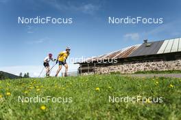 30.08.2022, Lavaze, Italy (ITA): Johannes Thingnes Boe (NOR), Sturla Holm Laegreid (NOR), (l-r)  - Biathlon summer training, Lavaze (ITA). www.nordicfocus.com. © Vanzetta/NordicFocus. Every downloaded picture is fee-liable.