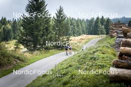 02.09.2022, Lavaze, Italy (ITA): Vetle Sjaastad Christiansen (NOR), Johannes Thingnes Boe (NOR), (l-r)  - Biathlon summer training, Lavaze (ITA). www.nordicfocus.com. © Vanzetta/NordicFocus. Every downloaded picture is fee-liable.