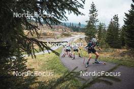 02.09.2022, Lavaze, Italy (ITA): Johannes Thingnes Boe (NOR), Tarjei Boe (NOR), Vetle Sjaastad Christiansen (NOR), (l-r)  - Biathlon summer training, Lavaze (ITA). www.nordicfocus.com. © Vanzetta/NordicFocus. Every downloaded picture is fee-liable.