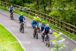 31.08.2022, Antholz, Italy (ITA): Peppe Femling (SWE), Jesper Nelin (SWE), Martin Ponsiluoma (SWE), Oskar Brandt (SWE), Malte Stefansson (SWE), Sebastian Samuelsson (SWE), (l-r)  - Biathlon summer training, Antholz (ITA). www.nordicfocus.com. © Barbieri/NordicFocus. Every downloaded picture is fee-liable.