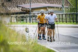 01.09.2022, Lavaze, Italy (ITA): Vetle Sjaastad Christiansen (NOR), Johannes Thingnes Boe (NOR), Sturla Holm Laegreid (NOR), (l-r)  - Biathlon summer training, Lavaze (ITA). www.nordicfocus.com. © Vanzetta/NordicFocus. Every downloaded picture is fee-liable.