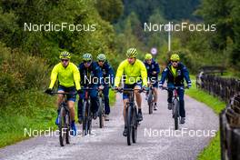 31.08.2022, Antholz, Italy (ITA): Oskar Brandt (SWE), Jesper Nelin (SWE), Peppe Femling (SWE), Martin Ponsiluoma (SWE), Sebastian Samuelsson (SWE), Malte Stefansson (SWE), (l-r)  - Biathlon summer training, Antholz (ITA). www.nordicfocus.com. © Barbieri/NordicFocus. Every downloaded picture is fee-liable.