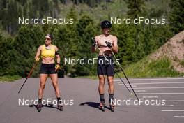 11.06.2022, Lavaze, Italy (ITA): Wierer Dorothea (ITA), Giacomel Tommaso (ITA), (l-r)  - Biathlon summer training, Lavaze (ITA). www.nordicfocus.com. © Barbieri/NordicFocus. Every downloaded picture is fee-liable.