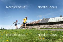 30.08.2022, Lavaze, Italy (ITA): Johannes Thingnes Boe (NOR), Sturla Holm Laegreid (NOR), (l-r)  - Biathlon summer training, Lavaze (ITA). www.nordicfocus.com. © Vanzetta/NordicFocus. Every downloaded picture is fee-liable.