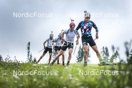 02.09.2022, Lavaze, Italy (ITA): Vetle Sjaastad Christiansen (NOR), Johannes Thingnes Boe (NOR), (l-r)  - Biathlon summer training, Lavaze (ITA). www.nordicfocus.com. © Vanzetta/NordicFocus. Every downloaded picture is fee-liable.