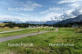 30.08.2022, Lavaze, Italy (ITA): Johannes Thingnes Boe (NOR), Sturla Holm Laegreid (NOR), Tarjei Boe (NOR), Vetle Sjaastad Christiansen (NOR), (l-r)  - Biathlon summer training, Lavaze (ITA). www.nordicfocus.com. © Vanzetta/NordicFocus. Every downloaded picture is fee-liable.