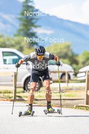 27.08.2022, Bessans, France (FRA): Quentin Fillon-Maillet (FRA) - Biathlon summer training, Bessans (FRA). www.nordicfocus.com. © Authamayou/NordicFocus. Every downloaded picture is fee-liable.