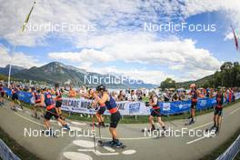 03.09.2022, Annecy, France (FRA): Theo Schely (FRA), Sabin Coupat (FRA), Haavard Solaas Taugboel (NOR), (l-r) - Martin Fourcade Nordic Festival, Annecy (FRA). www.nordicfocus.com. © Manzoni/NordicFocus. Every downloaded picture is fee-liable.