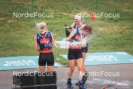03.09.2022, Annecy, France (FRA): Maja Dahlqvist (SWE), Victoria Carl (GER), Nadine Faehndrich (SUI), (l-r) - Martin Fourcade Nordic Festival, Annecy (FRA). www.nordicfocus.com. © Manzoni/NordicFocus. Every downloaded picture is fee-liable.