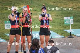03.09.2022, Annecy, France (FRA): Maja Dahlqvist (SWE), Victoria Carl (GER), Nadine Faehndrich (SUI), (l-r) - Martin Fourcade Nordic Festival, Annecy (FRA). www.nordicfocus.com. © Manzoni/NordicFocus. Every downloaded picture is fee-liable.