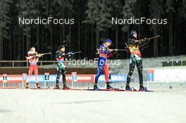 04.12.2022, Kontiolahti, Finland (FIN): Dorothea Wierer (ITA), Julia Simon (FRA), Lisa Vittozzi (ITA), (l-r) - IBU World Cup Biathlon, pursuit women, Kontiolahti (FIN). www.nordicfocus.com. © Manzoni/NordicFocus. Every downloaded picture is fee-liable.