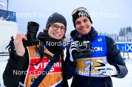 01.12.2022, Kontiolahti, Finland (FIN): Hendrik Osula (EST), Emilien Jacquelin (FRA). (l-r) - IBU World Cup Biathlon, relay men, Kontiolahti (FIN). www.nordicfocus.com. © Manzoni/NordicFocus. Every downloaded picture is fee-liable.