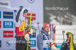 15.12.2022, Annecy-Le Grand Bornand, France (FRA): Johannes Thingnes Boe (NOR), Benedikt Doll (GER), (l-r) -  IBU World Cup Biathlon, sprint men, Annecy-Le Grand Bornand (FRA). www.nordicfocus.com. © Authamayou/NordicFocus. Every downloaded picture is fee-liable.
