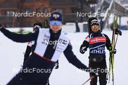 14.12.2022, Annecy-Le Grand Bornand, France (FRA): Johannes Thingnes Boe (NOR) crashes a picture of the Japanese Biathletes. - IBU World Cup Biathlon, training, Annecy-Le Grand Bornand (FRA). www.nordicfocus.com. © Manzoni/NordicFocus. Every downloaded picture is fee-liable.