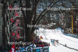 03.03.2022, Drammen, Norway (NOR): Jovian Hediger (SUI), Harald Oestberg Amundsen (NOR), Qiang Wang (CHN), Lucas Chanavat (FRA), Sivert Wiig (NOR), Richard Jouve (FRA), (l-r)  - FIS world cup cross-country, individual sprint, Drammen (NOR). www.nordicfocus.com. © Modica/NordicFocus. Every downloaded picture is fee-liable.