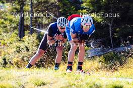 22.08.2022, Lavaze, Italy (ITA): Paolo Ventura (ITA), Federico Pellegrino (ITA), (l-r)  - Cross-Country training, Lavaze (ITA). www.nordicfocus.com. © Barbieri/NordicFocus. Every downloaded picture is fee-liable.