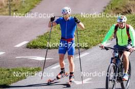 22.08.2022, Lavaze, Italy (ITA): Federico Pellegrino (ITA), Francois Ronc Cella (ITA), (l-r)  - Cross-Country training, Lavaze (ITA). www.nordicfocus.com. © Barbieri/NordicFocus. Every downloaded picture is fee-liable.