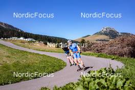 22.08.2022, Lavaze, Italy (ITA): Davide Graz (ITA), Federico Pellegrino (ITA), (l-r)  - Cross-Country training, Lavaze (ITA). www.nordicfocus.com. © Barbieri/NordicFocus. Every downloaded picture is fee-liable.