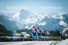 25.03.2022, Zweisimmen-Sparenmoos, Switzerland (SUI): Laurien Van Der Graaff (SUI), Giuliana Werro (SUI), Desiree Steiner (SUI), Alina Meier (SUI), (l-r)  - Swiss Championships cross-country, skiathlon, Zweisimmen-Sparenmoos (SUI). www.nordicfocus.com. © Modica/NordicFocus. Every downloaded picture is fee-liable.