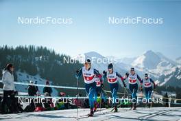 25.03.2022, Zweisimmen-Sparenmoos, Switzerland (SUI): Laurien Van Der Graaff (SUI), Giuliana Werro (SUI), Desiree Steiner (SUI), Alina Meier (SUI), (l-r)  - Swiss Championships cross-country, skiathlon, Zweisimmen-Sparenmoos (SUI). www.nordicfocus.com. © Modica/NordicFocus. Every downloaded picture is fee-liable.