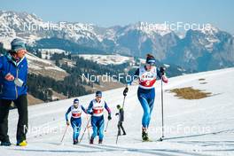 25.03.2022, Zweisimmen-Sparenmoos, Switzerland (SUI): Alina Meier (SUI), Laurien Van Der Graaff (SUI), Lea Fischer (SUI), (l-r)  - Swiss Championships cross-country, skiathlon, Zweisimmen-Sparenmoos (SUI). www.nordicfocus.com. © Modica/NordicFocus. Every downloaded picture is fee-liable.