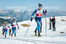 25.03.2022, Zweisimmen-Sparenmoos, Switzerland (SUI): Alina Meier (SUI), Laurien Van Der Graaff (SUI), Lea Fischer (SUI), (l-r)  - Swiss Championships cross-country, skiathlon, Zweisimmen-Sparenmoos (SUI). www.nordicfocus.com. © Modica/NordicFocus. Every downloaded picture is fee-liable.