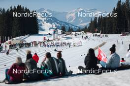 25.03.2022, Zweisimmen-Sparenmoos, Switzerland (SUI): Start of womens race - Swiss Championships cross-country, skiathlon, Zweisimmen-Sparenmoos (SUI). www.nordicfocus.com. © Modica/NordicFocus. Every downloaded picture is fee-liable.