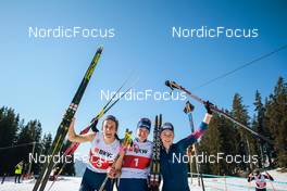 25.03.2022, Zweisimmen-Sparenmoos, Switzerland (SUI): Anja Weber (SUI), Nadine Faehndrich (SUI), Nadja Kaelin (SUI), (l-r)  - Swiss Championships cross-country, skiathlon, Zweisimmen-Sparenmoos (SUI). www.nordicfocus.com. © Modica/NordicFocus. Every downloaded picture is fee-liable.