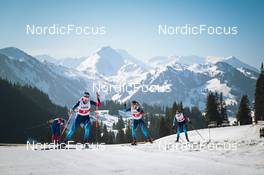 25.03.2022, Zweisimmen-Sparenmoos, Switzerland (SUI): Alina Meier (SUI), Laurien Van Der Graaff (SUI), (l-r)  - Swiss Championships cross-country, skiathlon, Zweisimmen-Sparenmoos (SUI). www.nordicfocus.com. © Modica/NordicFocus. Every downloaded picture is fee-liable.