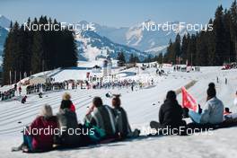 25.03.2022, Zweisimmen-Sparenmoos, Switzerland (SUI): Start of womens race - Swiss Championships cross-country, skiathlon, Zweisimmen-Sparenmoos (SUI). www.nordicfocus.com. © Modica/NordicFocus. Every downloaded picture is fee-liable.