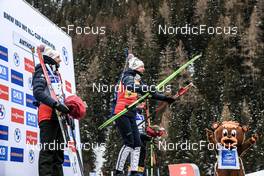 21.01.2023, Antholz, Italy (ITA): Sturla Holm Laegreid (NOR), Johannes Thingnes Boe (NOR), (l-r) - IBU World Cup Biathlon, pursuit men, Antholz (ITA). www.nordicfocus.com. © Manzoni/NordicFocus. Every downloaded picture is fee-liable.