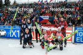 05.03.2023, Nove Mesto, Czech Republic (CZE): Baiba Bendika (LAT), Andrejs Rastorgujevs (LAT), (l-r) - IBU World Cup Biathlon, single mixed relay, Nove Mesto (CZE). www.nordicfocus.com. © Manzoni/NordicFocus. Every downloaded picture is fee-liable.