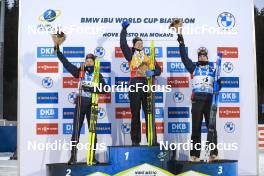 02.03.2023, Nove Mesto, Czech Republic (CZE): Tarjei Boe (NOR), Johannes Thingnes Boe (NOR), Vetle Sjaastad Christiansen (NOR), (l-r) - IBU World Cup Biathlon, sprint men, Nove Mesto (CZE). www.nordicfocus.com. © Manzoni/NordicFocus. Every downloaded picture is fee-liable.