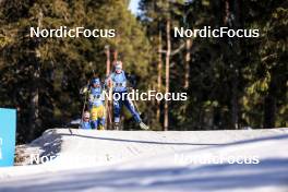 12.03.2023, Oestersund, Sweden, (SWE): Hanna Oeberg (SWE), Suvi Minkkinen (FIN), (l-r) - IBU World Cup Biathlon, mass women, Oestersund (SWE). www.nordicfocus.com. © Manzoni/NordicFocus. Every downloaded picture is fee-liable.