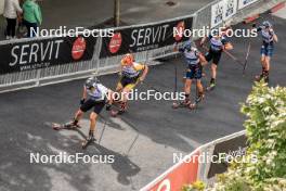 05.08.2023, Sandnes, Norway (NOR): Sturla Holm Laegreid (NOR), Martin Femsteinevik (NOR), Johan-Olav Smoerdal Botn (NOR), Simon Kaiser (GER), Vetle Rype Paulsen (NOR), (l-r) - BLINK23 Festival Biathlon - Sandnes (NOR). www.nordicfocus.com. © Manzoni/NordicFocus. Every downloaded picture is fee-liable.