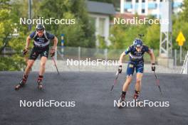 04.08.2023, Sandnes, Norway (NOR): Roman Rees (GER), Vetle Rype Paulsen (NOR), (l-r) - BLINK23 Festival Biathlon - Sandnes (NOR). www.nordicfocus.com. © Manzoni/NordicFocus. Every downloaded picture is fee-liable.