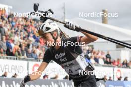 04.08.2023, Sandnes, Norway (NOR): Eric Perrot (FRA) - BLINK23 Festival Biathlon - Sandnes (NOR). www.nordicfocus.com. © Manzoni/NordicFocus. Every downloaded picture is fee-liable.