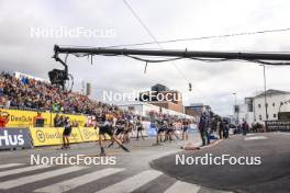 04.08.2023, Sandnes, Norway (NOR): Sturla Holm Laegreid (NOR), Vetle Sjastad Christiansen (NOR), Benedikt Doll (GER), Tarjei Boe (NOR), Isak Leknes Frey (NOR), (l-r) - BLINK23 Festival Biathlon - Sandnes (NOR). www.nordicfocus.com. © Manzoni/NordicFocus. Every downloaded picture is fee-liable.