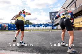 04.08.2023, Sandnes, Norway (NOR): Dmytro Pidruchnyi (UKR), Sturla Holm Laegreid (NOR), (l-r) - BLINK23 Festival Biathlon - Sandnes (NOR). www.nordicfocus.com. © Manzoni/NordicFocus. Every downloaded picture is fee-liable.