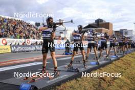 05.08.2023, Sandnes, Norway (NOR): Roman Rees (GER), Sturla Holm Laegreid (NOR), Tarjei Boe (NOR), Johannes Dale (NOR), (l-r) - BLINK23 Festival Biathlon - Sandnes (NOR). www.nordicfocus.com. © Manzoni/NordicFocus. Every downloaded picture is fee-liable.