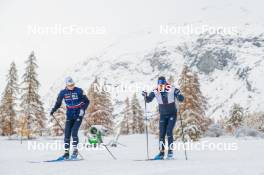 03.11.2023, Bessans, France (FRA): Eric Perrot, Antonin Guigonnat (FRA), (l-r), (l-r) - Biathlon training, Bessans (FRA). www.nordicfocus.com. © Authamayou/NordicFocus. Every downloaded picture is fee-liable.