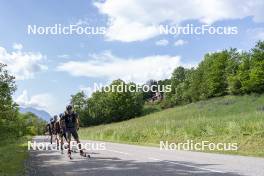 30.05.2023, Col Bayard, France (FRA): Emilien Claude (FRA), Oscar Lombardot (FRA), Eric Perrot (FRA), Quentin Fillon Maillet (FRA), (l-r)  - Biathlon summer training, Col Bayard (FRA). www.nordicfocus.com. © Thibaut/NordicFocus. Every downloaded picture is fee-liable.