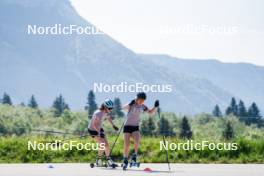 01.06.2023, La Feclaz, France (FRA): Paula Botet (FRA), Sophie Chauveau (FRA), (l-r) - Biathlon summer training, La Feclaz (FRA). www.nordicfocus.com. © Joly/NordicFocus. Every downloaded picture is fee-liable.