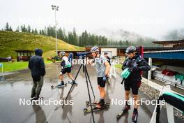 28.08.2023, Obertilliach, Austria (AUT): Siegfried Mazet (NOR), Vetle Sjaastad Christiansen (NOR), Filip Fjeld Andersen (NOR), Johannes Dale (NOR), Sturla Holm Laegreid (NOR), (l-r)  - Biathlon summer training, Obertilliach (AUT). www.nordicfocus.com. © Barbieri/NordicFocus. Every downloaded picture is fee-liable.