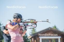23.08.2023, Font-Romeu, France (FRA): Justine Braisaz-Bouchet (FRA) - Biathlon training, Font-Romeu (FRA). www.nordicfocus.com. © Authamayou/NordicFocus. Every downloaded picture is fee-liable.