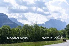 30.05.2023, Col Bayard, France (FRA): Emilien Claude (FRA), Oscar Lombardot (FRA), Eric Perrot (FRA), Quentin Fillon Maillet (FRA), (l-r)  - Biathlon summer training, Col Bayard (FRA). www.nordicfocus.com. © Thibaut/NordicFocus. Every downloaded picture is fee-liable.