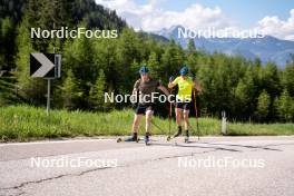 11.06.2023, Lavaze, Italy (ITA): Sebastian Samuelsson (SWE), Martin Ponsiluoma (SWE), (l-r)  - Biathlon summer training, Lavaze (ITA). www.nordicfocus.com. © Barbieri/NordicFocus. Every downloaded picture is fee-liable.