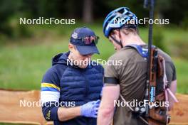 11.06.2023, Lavaze, Italy (ITA): Johannes Lukas (GER), Sebastian Samuelsson (SWE), (l-r)  - Biathlon summer training, Lavaze (ITA). www.nordicfocus.com. © Barbieri/NordicFocus. Every downloaded picture is fee-liable.