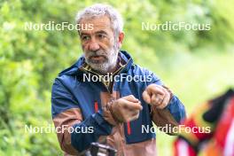 31.05.2023, Col Bayard, France (FRA): Jean-Pierre Amat (FRA), Olympic Champion and shooting coach Team France - Biathlon summer training, Col Bayard (FRA). www.nordicfocus.com. © Thibaut/NordicFocus. Every downloaded picture is fee-liable.