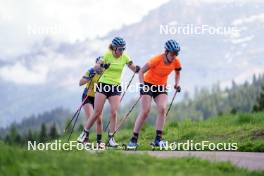 11.06.2023, Lavaze, Italy (ITA): Stina Nilsson (SWE), Hanna Oeberg (SWE), Elvira Oeberg (SWE), (l-r)  - Biathlon summer training, Lavaze (ITA). www.nordicfocus.com. © Barbieri/NordicFocus. Every downloaded picture is fee-liable.